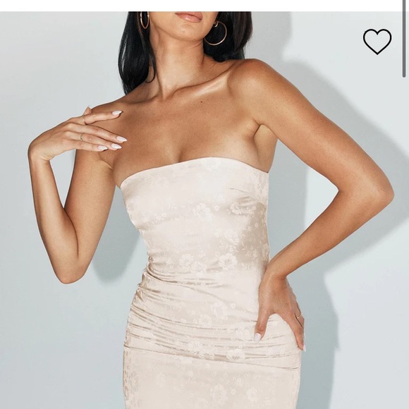 open lace back dress Mulley Strapless Mini Dress White / Pink Floral